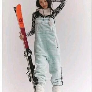 Free People Movement- Hit the Trails - Light Blue Fleece Overalls
